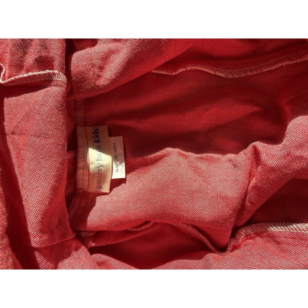 Pottery Barn Chambray Diaper Basket Liner 100% Cotton - Red NEW - Picture 4 of 4